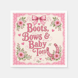 Roze Cowgirl Baby Shower Papieren Borden | Laarzen Servet