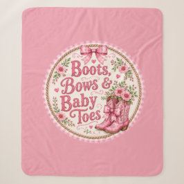 Roze Cowgirl Baby Shower Papieren Borden | Laarzen Sherpa Deken