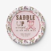 Roze Cowgirl Baby shower Saddle Up Party Bord (Voorkant)