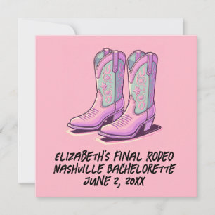 Roze Cowgirl Bachelorette Flirterige Laarzen Kaart