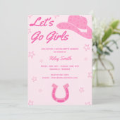 Roze Cowgirl Bachelorette Kaart (Staand voorkant)