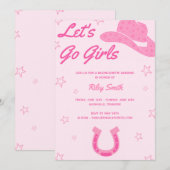 Roze Cowgirl Bachelorette Kaart (Voorkant / Achterkant)
