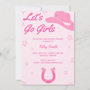 Roze Cowgirl Bachelorette Kaart