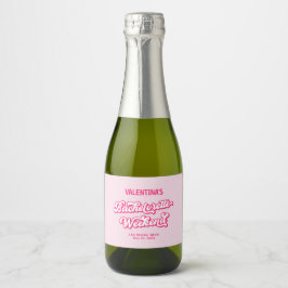 Roze Cowgirl Bachelorette Party Champagne Etiket