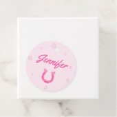 Roze Cowgirl Bachelorette Party Naamlabel Bedankjes Labels (In situ)