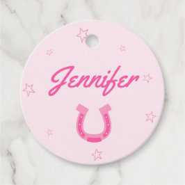 Roze Cowgirl Bachelorette Party Naamlabel Bedankjes Labels