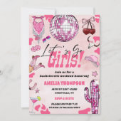 Roze Cowgirl Bachelorette West Rodeo Weekend Kaart (Voorkant)