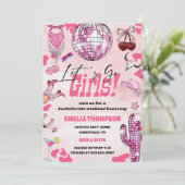 Roze Cowgirl Bachelorette West Rodeo Weekend Kaart (Staand voorkant)