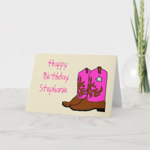 Roze Cowgirl Birthday-kaarten Kaart