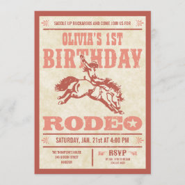 Roze Cowgirl Birthday Rodeo Poster Uitnodigingen