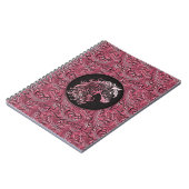 Roze cowgirl bloemengereedschap lederen paard hoof notitieboek (Linkerzijde)