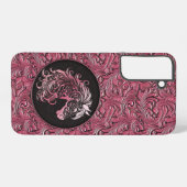 Roze cowgirl bloemengereedschap lederen paard hoof samsung galaxy hoesje (Achterkant horizontaal)
