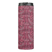 Roze cowgirl bloemengereedschap lederen paard hoof thermosbeker (Achterkant)