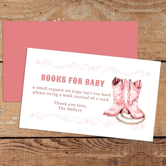 Roze Cowgirl Boeken voor Baby Insert Kaart