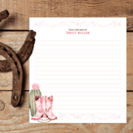 Roze Cowgirl Boeken voor Baby Insert Kaart Notitieblok