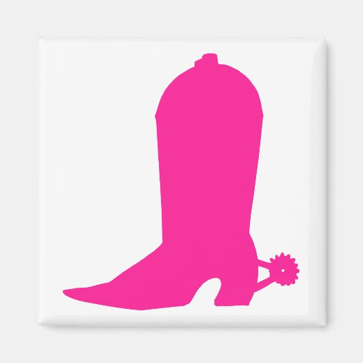 Roze Cowgirl Boot Magneet (Voorkant)