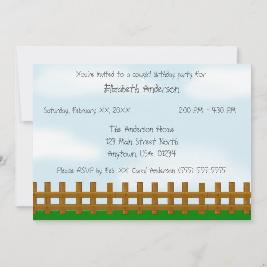 Roze Cowgirl Boot, Pet en Paardenfeest Kaart (Achterkant)