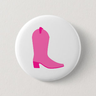 Roze Cowgirl Boot Ronde Button 5,7 Cm