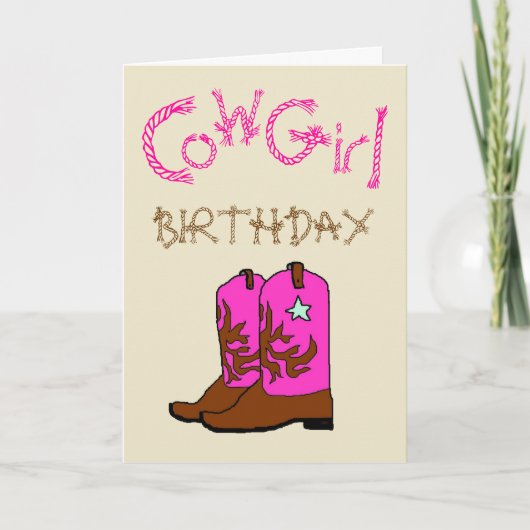 Roze Cowgirl Boots Birthday Uitnodiging (Voorkant)