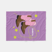 Roze Cowgirl Boots & Rope, speciaal gepersonalisee Fleece Deken (Voorkant (Horizontaal))