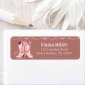 Roze Cowgirl Boots Western Baby shower Return Etiket (Insitu)