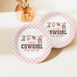 Roze Cowgirl Bord Western Baby shower papier<br><div class="desc">Een klein meisje is onderweg. Roze Western Cowgirl,  het baby shower met roze vlecht.</div>