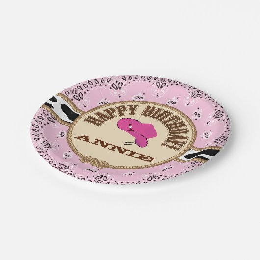 Roze Cowgirl,  Borden Papieren Bordje (Gekanteld)