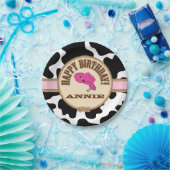 Roze Cowgirl, Borden Papieren Bordje (Feest)
