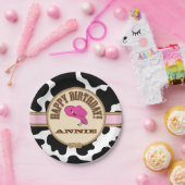 Roze Cowgirl, Borden Papieren Bordje (Feest)