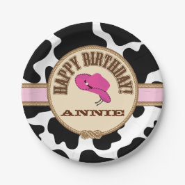 Roze Cowgirl,  Borden Papieren Bordje