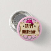 Roze Cowgirl Button (Voorkant /achterkant)