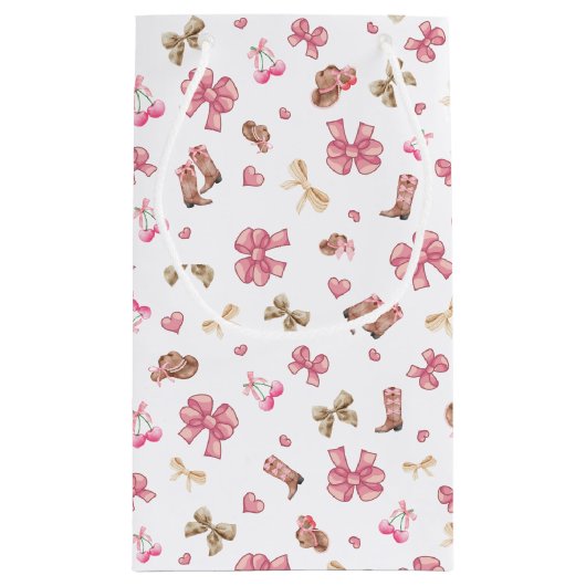 Roze Cowgirl Coquette Gelukkige Verjaardag Mooi Klein Cadeauzakje (Achterkant)