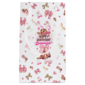 Roze Cowgirl Coquette Gelukkige Verjaardag Mooi Klein Cadeauzakje (Voorkant)