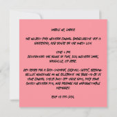 Roze Cowgirl Coquette Laarzen Bachelorette Kaart (Achterkant)