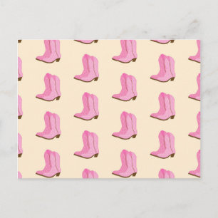 Roze Cowgirl Cowboy Boots Country Texas Ranch Briefkaart