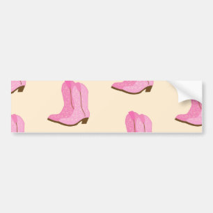 Roze Cowgirl Cowboy Boots Country Texas Ranch Bumpersticker