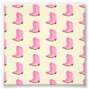 Roze Cowgirl Cowboy Boots Country Texas Ranch Foto Afdruk