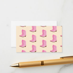 Roze Cowgirl Cowboy Boots Country Texas Ranch Informatiekaartje