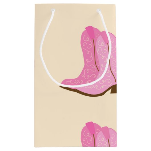 Roze Cowgirl Cowboy Boots Country Texas Ranch Klein Cadeauzakje (Achterkant)