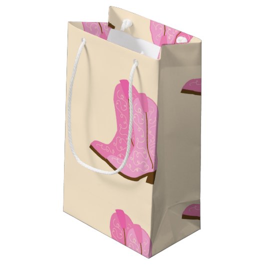 Roze Cowgirl Cowboy Boots Country Texas Ranch Klein Cadeauzakje (Achterkant Gekanteld)