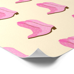 Roze Cowgirl Cowboy Boots Country Texas Ranch Poster