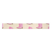 Roze Cowgirl Cowboy Boots Country Texas Ranch Satijnen Lint (Voorkant)