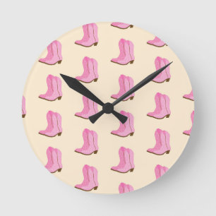 Roze Cowgirl Cowboylaarzen Land Texas Ranch Ronde Klok