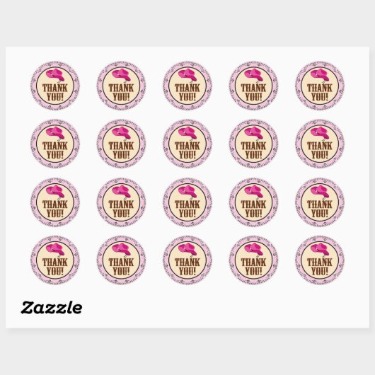 Roze Cowgirl Dank u Stickers (Vel)