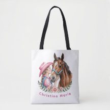 Roze Cowgirl die een Paard kust Verjaardagsfeest C
