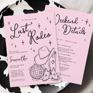 Roze Cowgirl Disco Laatste Rodeo Meidenavakantiefe Kaart