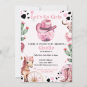 Roze Cowgirl Disco Verjaardag Kaart (Voorkant)