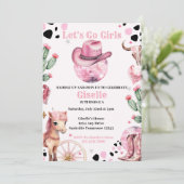 Roze Cowgirl Disco Verjaardag Kaart (Staand voorkant)