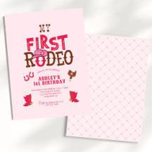 Roze Cowgirl Eerste Rodeo 1e Verjaardag