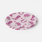 Roze Cowgirl Eerste Rodeo Borden Papieren Bordje (Gekanteld)